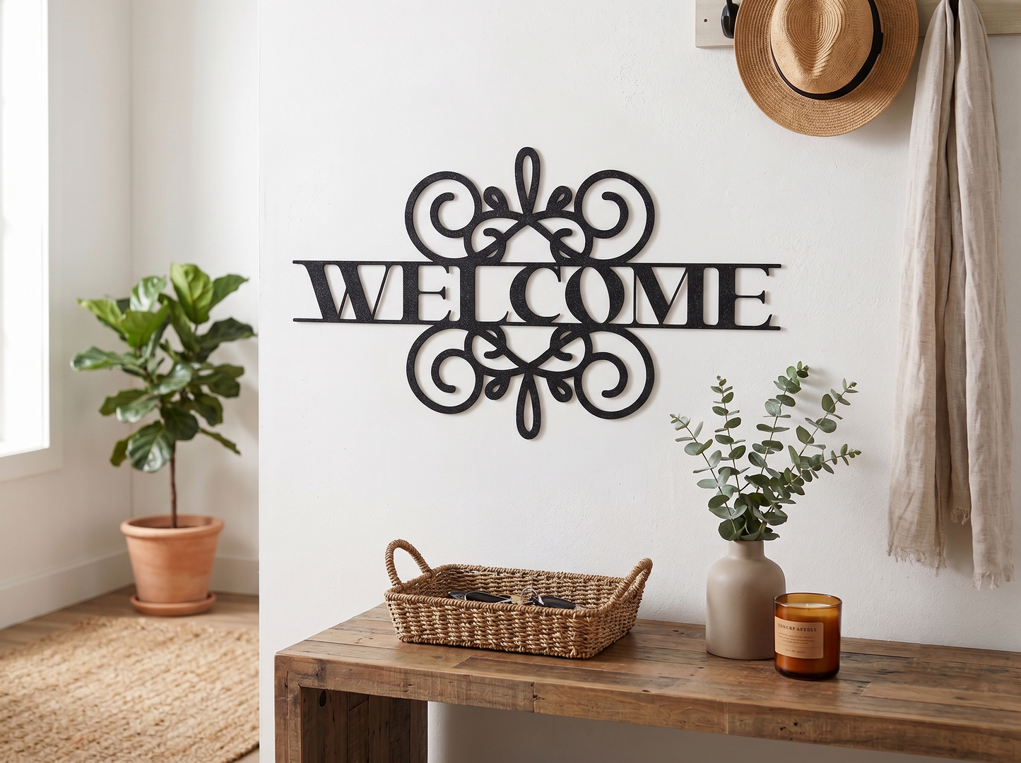Cartel de bienvenida ornamental