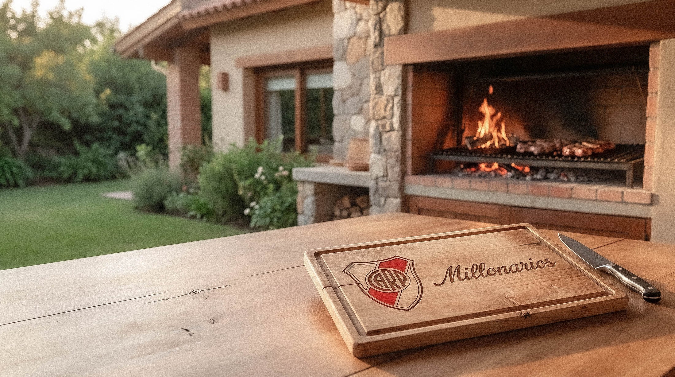 Tabla de madera grabada en láser
