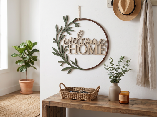 Cartel “Welcome Home” decorativo