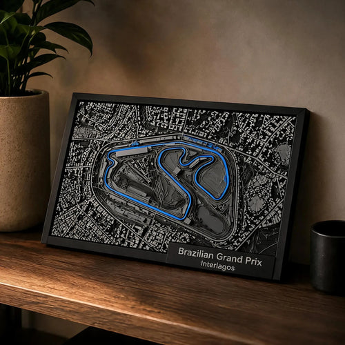 Cuadro Circuito Interlagos Con Relieve 3d Fórmula 1