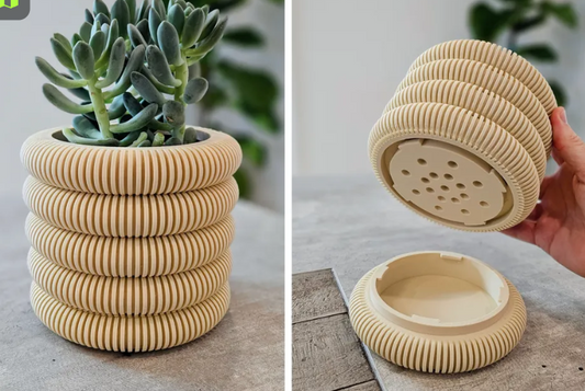 Maceta desmontable | Diseño acanalado